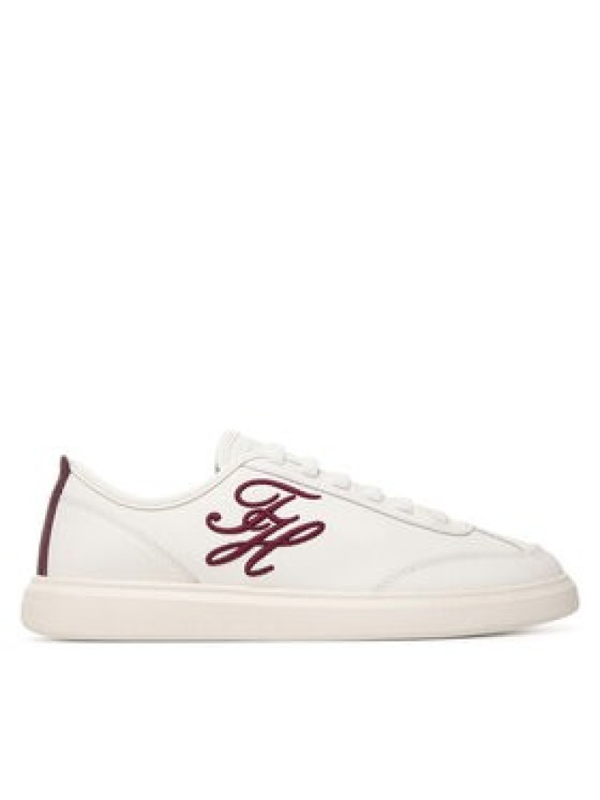 Tommy Hilfiger Sneakersy Th Icon Court Script Premium FW0FW09604 Kremowy