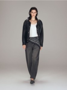 Jeansy barrel leg - szary