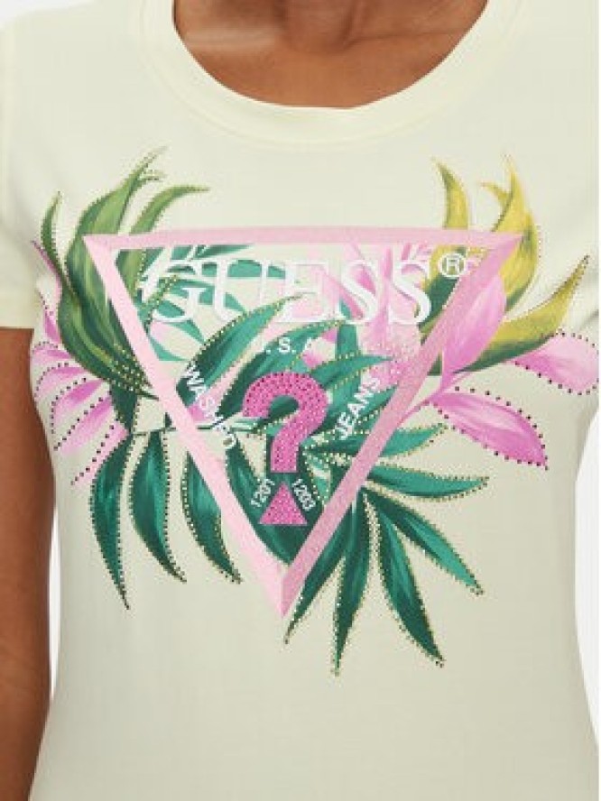 Guess T-Shirt W5GI07 J1314 Żółty Regular Fit