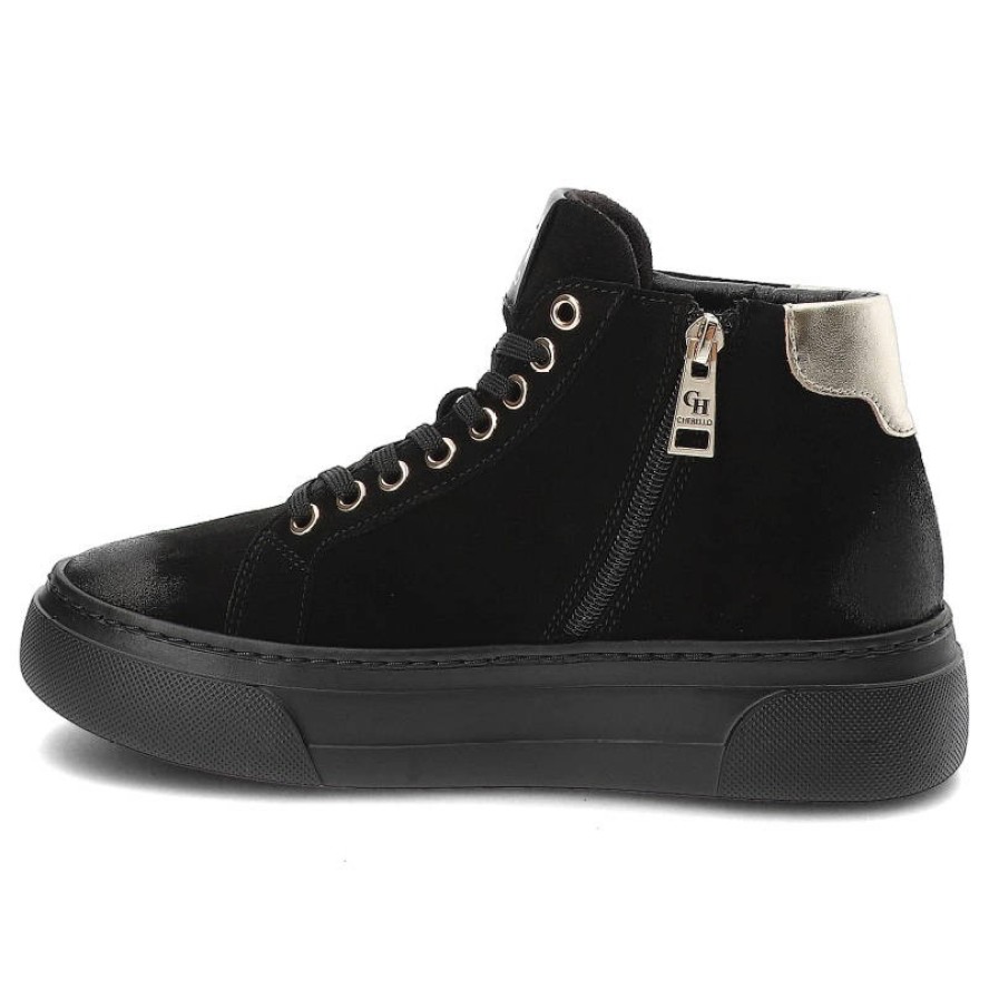 Czarne Sneakersy CheBello Wygodne Skórzane Buty Damskie