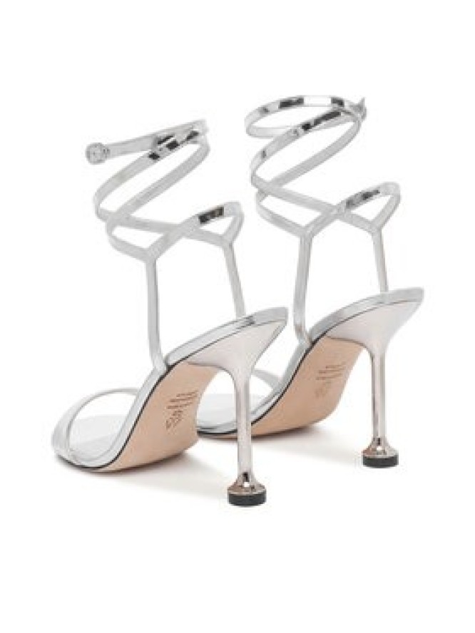 Stuart Weitzman Sandały Naudistini Wrap 100 SM911 Srebrny