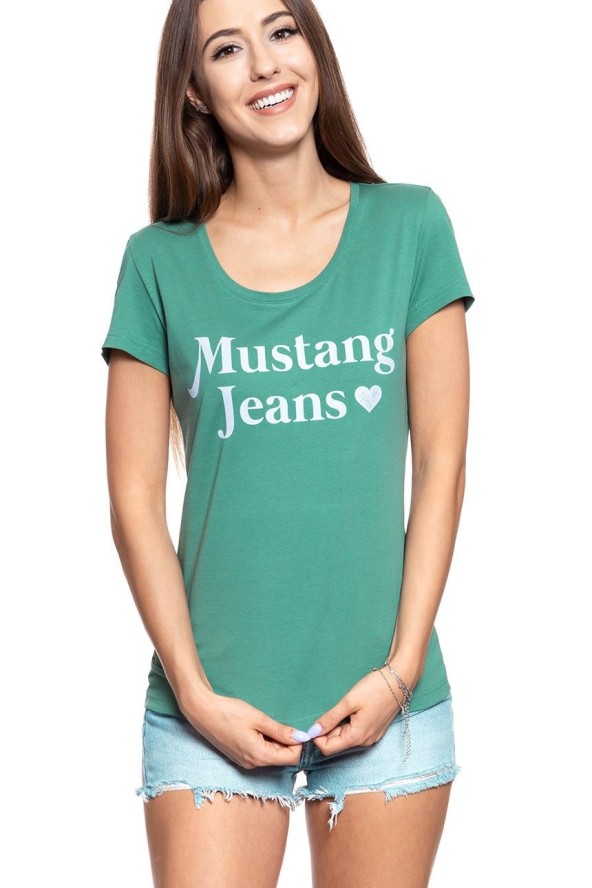 MUSTANG T SHIRT DAMSKI Alexia C Print Deep Sea 1009391 6318