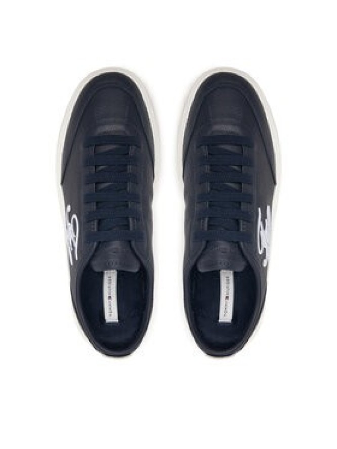 Tommy Hilfiger Sneakersy Th Icon Court Script Premium FW0FW09604 Granatowy