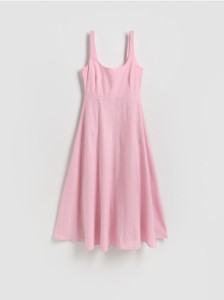Sukienka midi - pastelowy róż