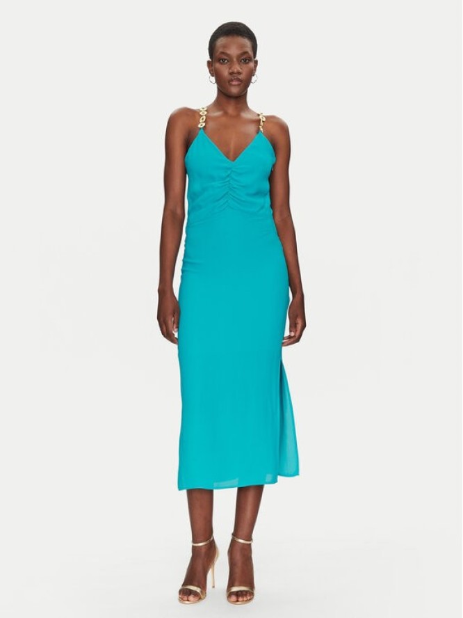 Simona Corsellini Sukienka letnia P25CPAB05601 Turkusowy Regular Fit