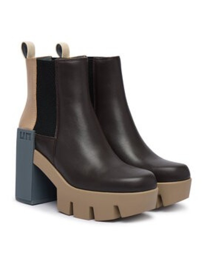 United Nude Botki Grip Chelsea Mid V 1103316116 Brązowy ciemny
