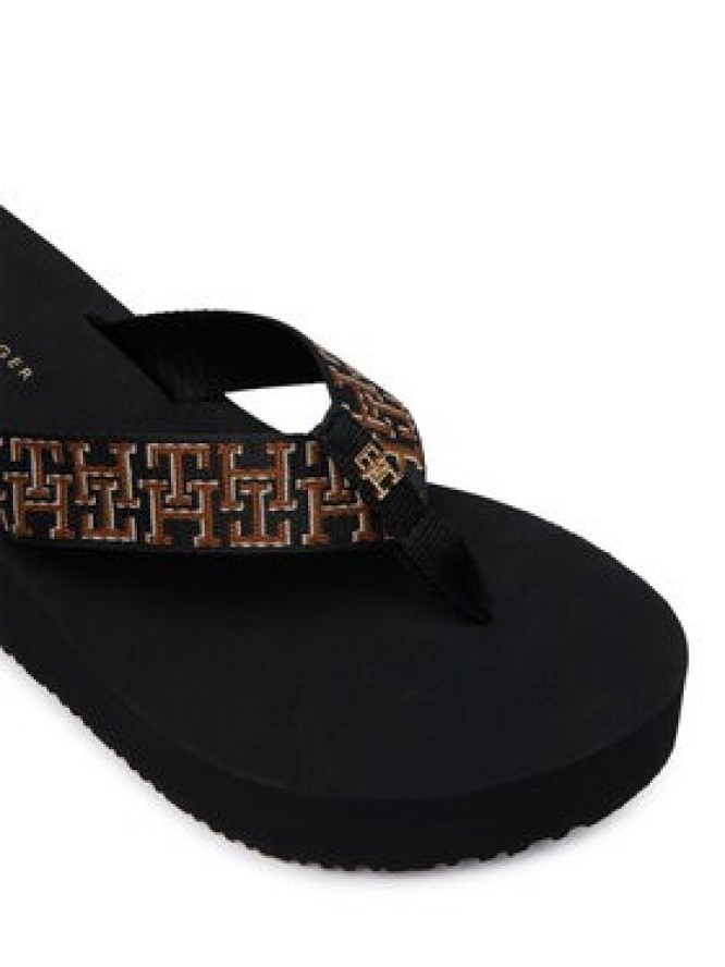 Tommy Hilfiger Japonki Wedge Summer Sandal Mono FW0FW09698 Czarny