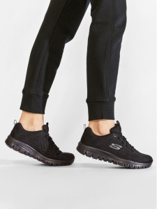 Skechers Sneakersy Get Connected 12615/BBK Czarny