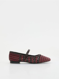 Plecione baleriny z paskiem - wielobarwny