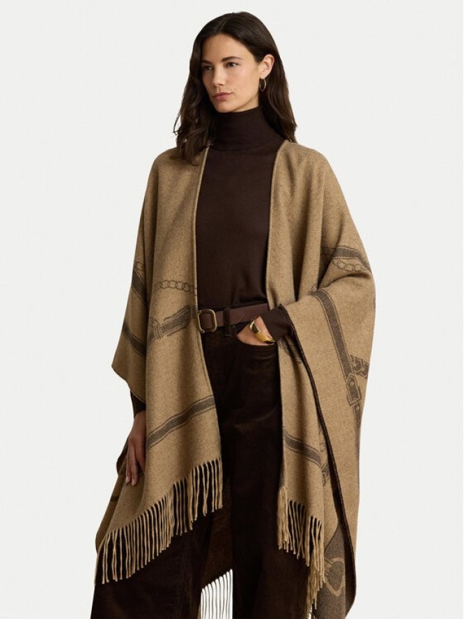 LAUREN RALPH LAUREN Ponczo 454P23618004 Brązowy jasny