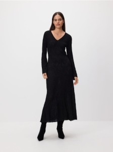 Wzorzysta sukienka maxi - czarny