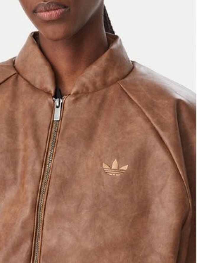 adidas Kurtka z imitacji skóry Sst KR9573 Brązowy Loose Fit