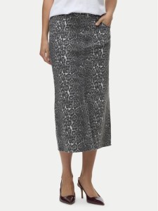 Vero Moda Spódnica jeansowa Veri 10336316 Szary Regular Fit