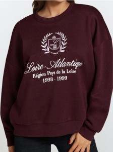 Bluza crewneck - bordowy