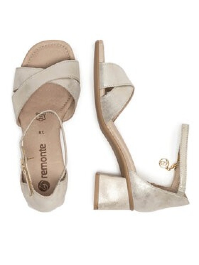 Remonte Sandały D1K50-90 Złoty