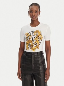Versace Jeans Couture T-Shirt 80HAHE01 CJ02E Biały Slim Fit