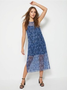 Sukienka midi ze wzorem - wielobarwny