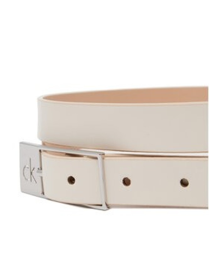 Calvin Klein Pasek Damski Ck Cut Square Buckle 2.0 K60K613155 Biały