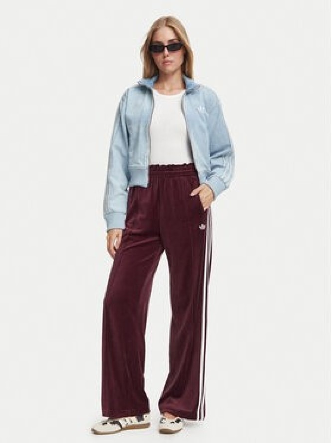 adidas Spodnie dresowe Velour LG4291 Bordowy Loose Fit