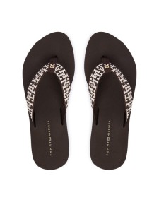 Tommy Hilfiger Japonki Mono Wedge Summer Sandal FW0FW09696 Brązowy