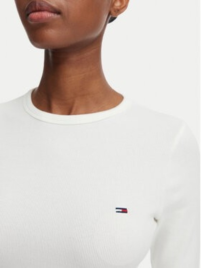 Tommy Jeans Bluzka DW0DW22783 Biały Slim Fit