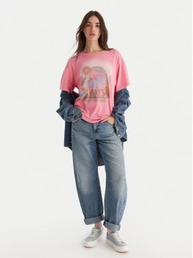 Roxy T-Shirt Sunnyoversize Optic Wash ERJZT06022 Różowy Oversize