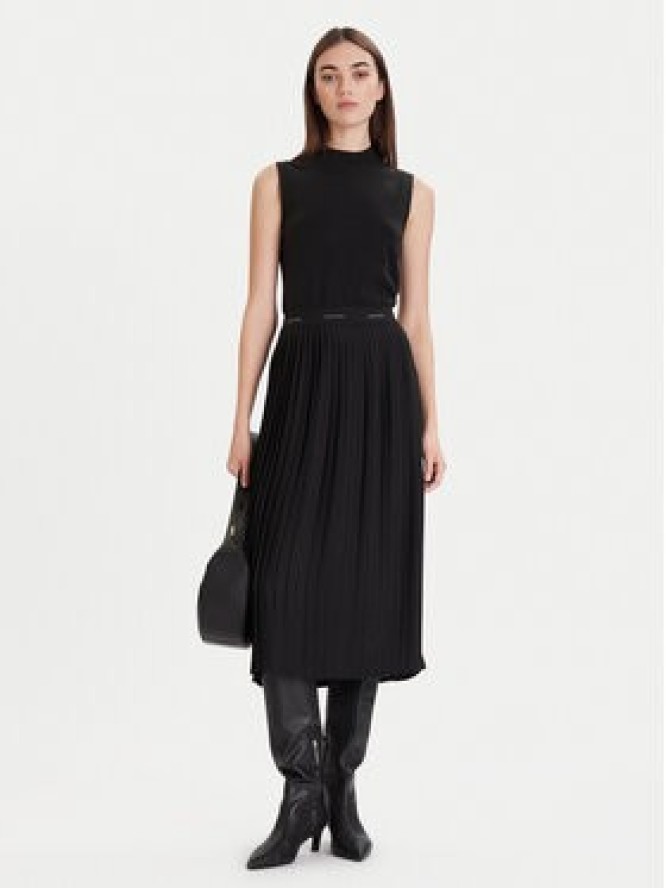 Calvin Klein Spódnica plisowana LV044D632G Czarny Regular Fit