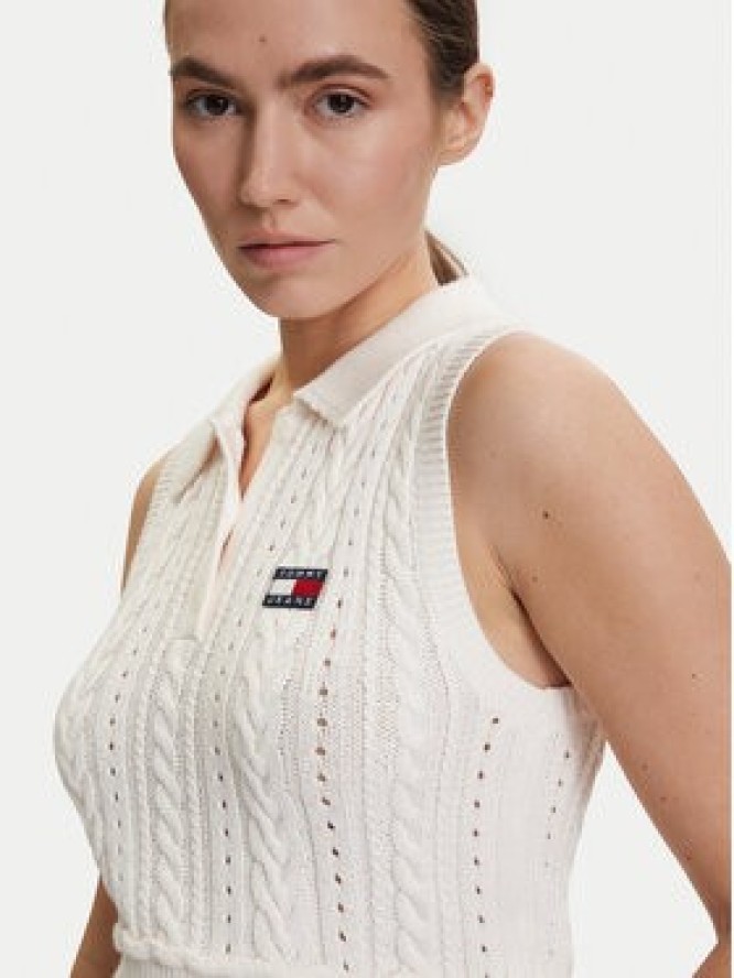 Tommy Jeans Sweter DW0DW22318 Biały Regular Fit