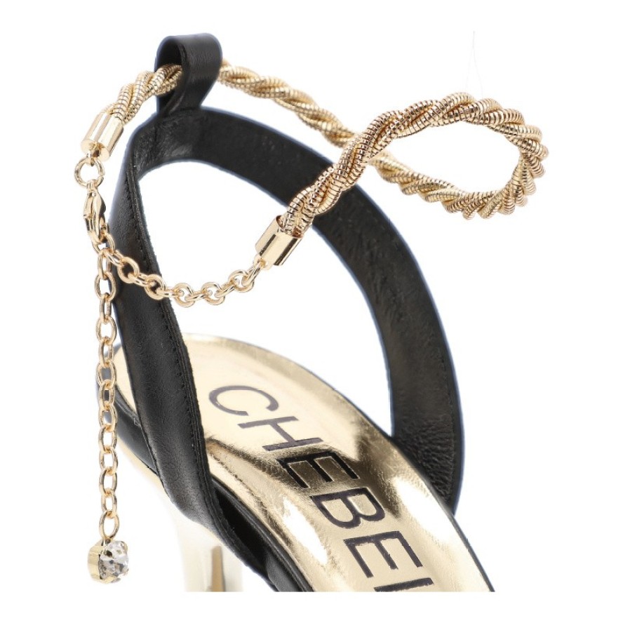 Czarne Sandały Chebello Eleganckie Obuwie Damskie Na Szpilce