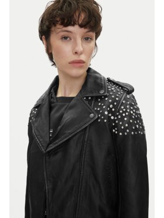 Pepe Jeans Kurtka skórzana Fantasy PL402523 Czarny Regular Fit