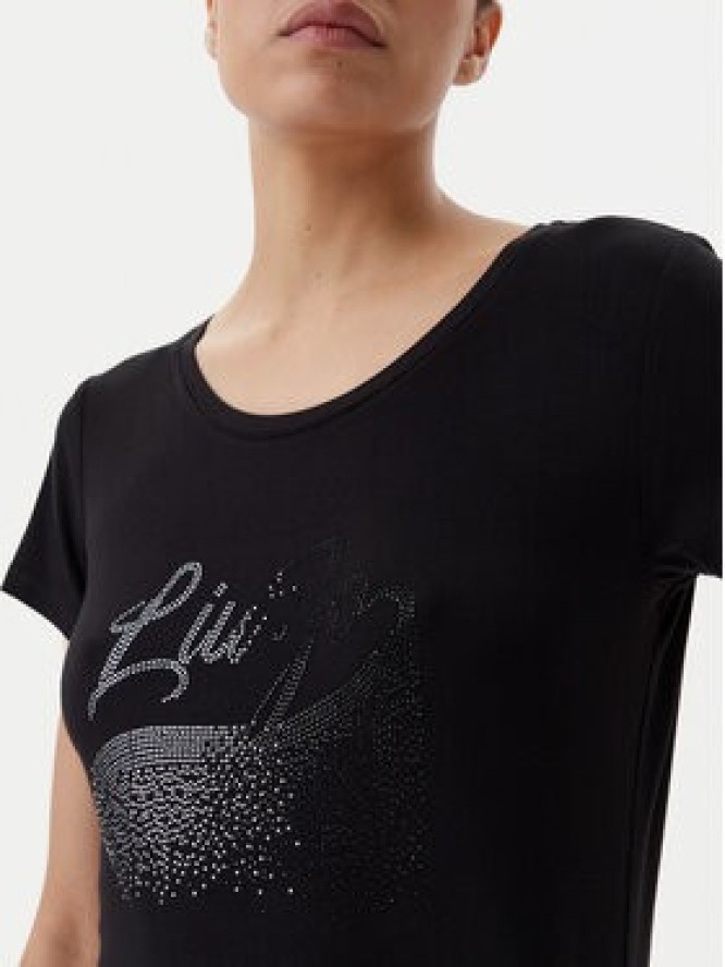 Liu Jo Beachwear T-Shirt VA5157 JS360 Czarny Regular Fit