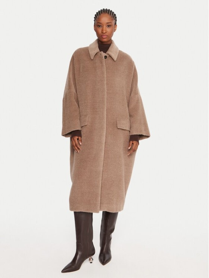 Marella Płaszcz wełniany Icam 2523016122 Beżowy Regular Fit