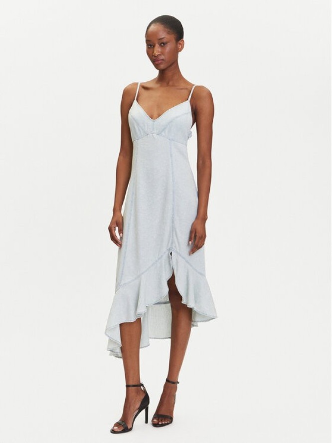 Guess Sukienka codzienna W5GK44 D5N81 Niebieski Regular Fit