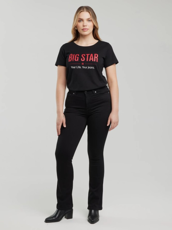 Koszulka damska o klasycznym kroju czarna Brunona 906