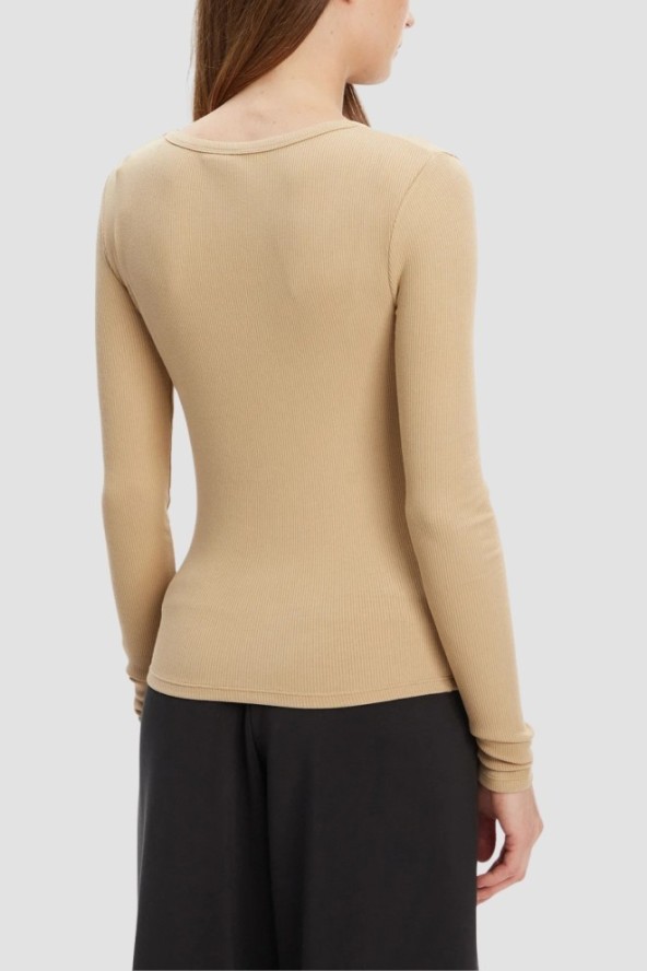 GUESS Beżowy damski longsleeve Colette, Rozmiar S