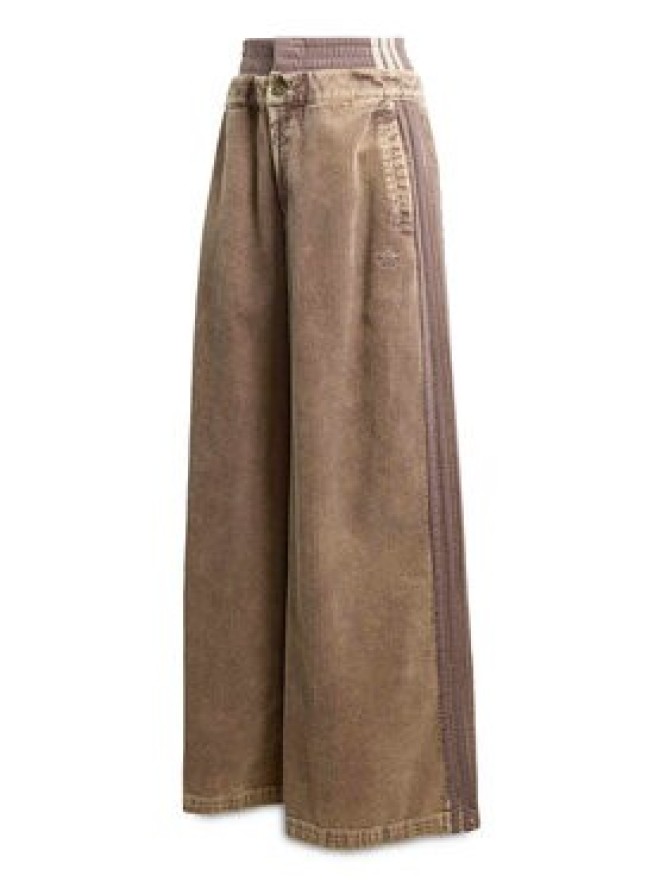adidas Spodnie materiałowe Corduroy Sst KD8782 Brązowy Wide Leg