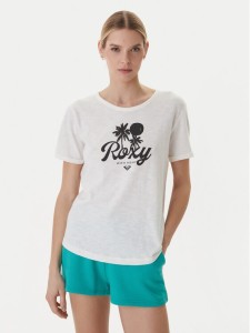 Roxy T-Shirt Oceanwave ERJZT06096 Biały Loose Fit