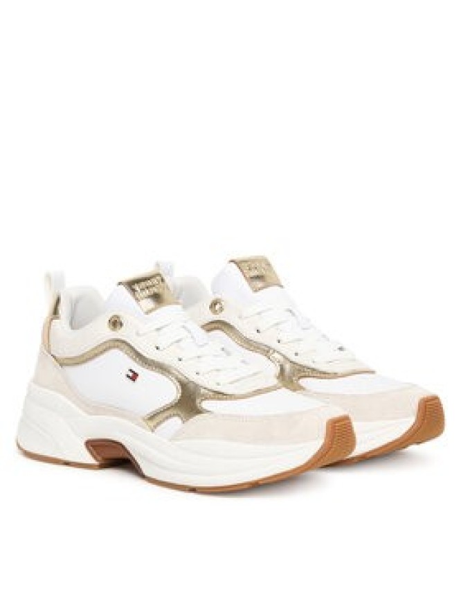 Tommy Hilfiger Sneakersy Th Chunky Runner Metallic FW0FW09204 Écru