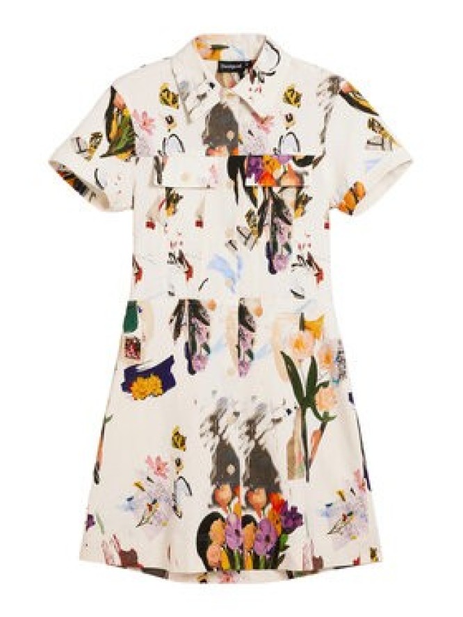 Desigual Sukienka koszulowa Fini 26SWVW48 Écru Regular Fit
