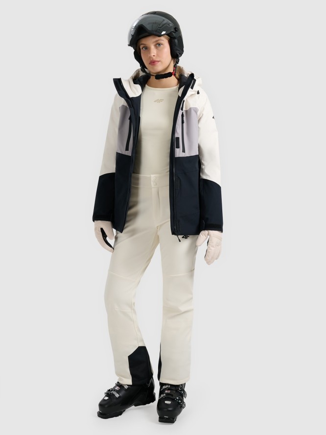 4F Kurtka narciarska membrana 10000 damska - beżowa S
