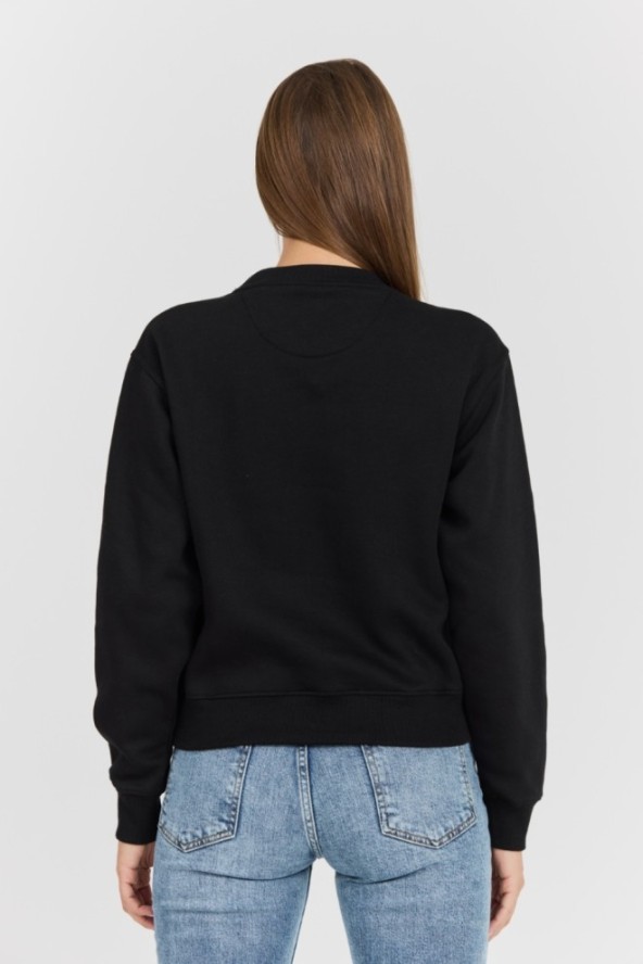 GUESS Czarna damska bluza Icon z dużym logo, Rozmiar L