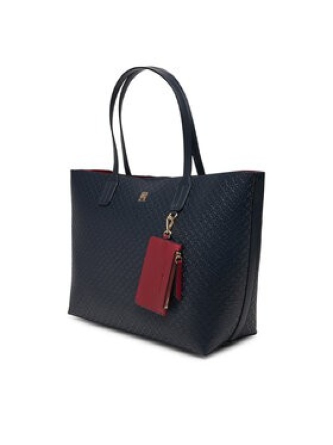 Tommy Hilfiger Torebka Th Icon Tote Mono AW0AW19004 Granatowy