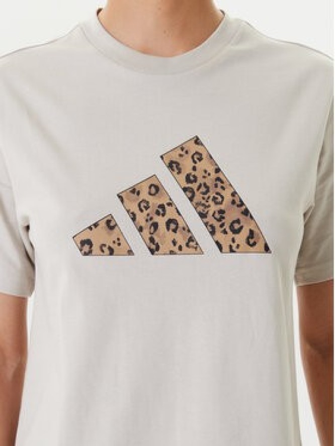 adidas T-Shirt Animal Graphic JM4423 Beżowy Regular Fit
