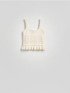 Dzianinowy top - kremowy