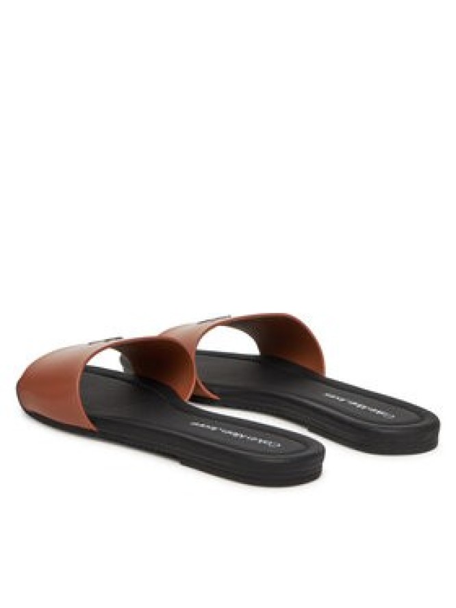 Calvin Klein Jeans Klapki Flat Sandal Slide Mg YW0YW01697 Brązowy