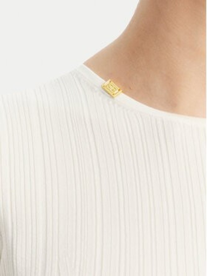 Elisabetta Franchi Sweter MK-55B-51E2 Biały Slim Fit