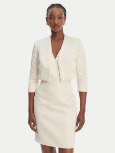 Elisabetta Franchi Sukienka koktajlowa TB-001-61E2-V550 Écru Regular Fit