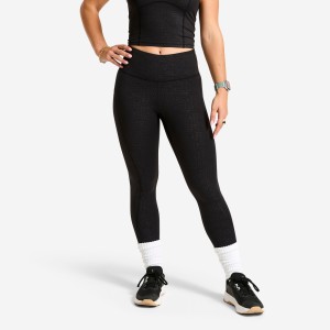 Legginsy sportowe damskie Domyos wysoki stan