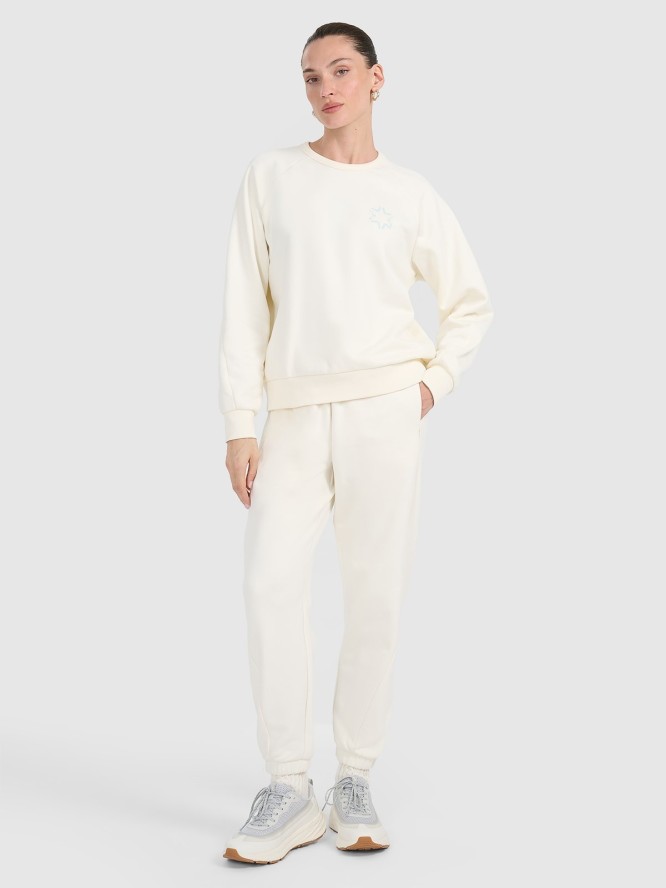 4F Spodnie dresowe joggery damskie - białe L