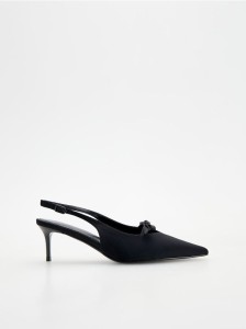 Czółenka z kokardkami - czarny